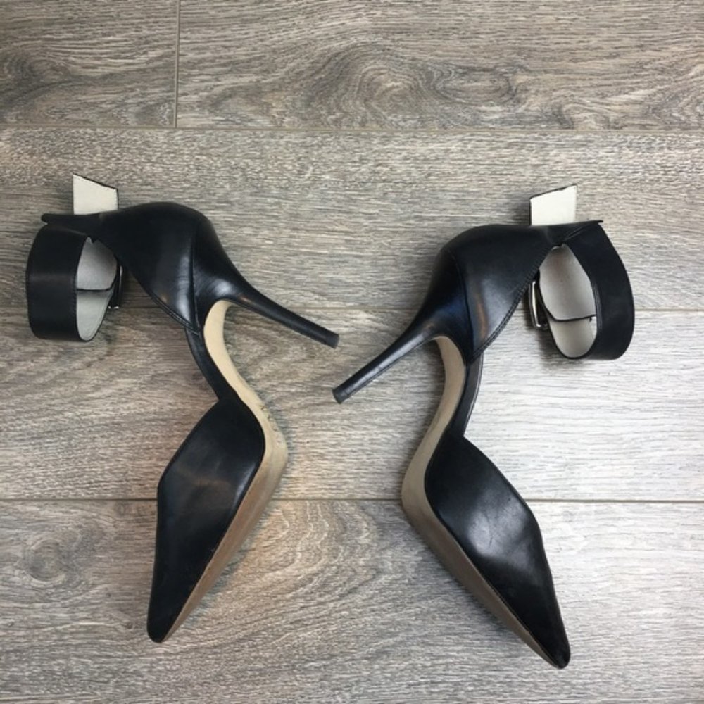 MICHAEL KORS Black Leather Zady Ankle Strap Heels - Picture 3 of 13